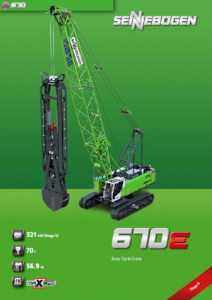 Żurawie gąsienicowe — wysięgnik kratowy Sennebogen 670E