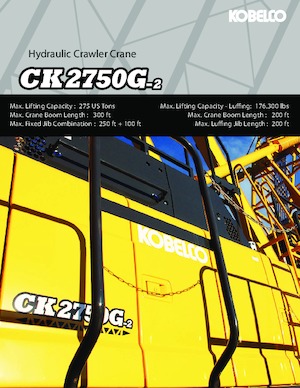 Żurawie gąsienicowe — wysięgnik kratowy Kobelco CK2750G-2