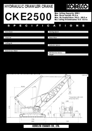 Żurawie gąsienicowe — wysięgnik kratowy Kobelco CKE 2500