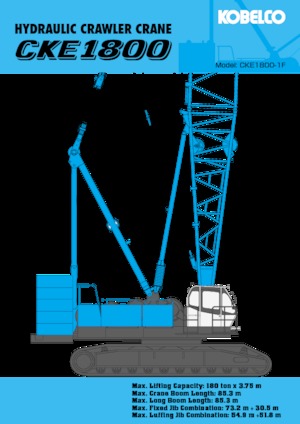 Żurawie gąsienicowe — wysięgnik kratowy Kobelco CKE1800