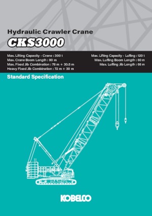 Żurawie gąsienicowe — wysięgnik kratowy Kobelco CKS3000