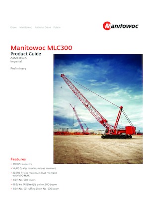 Żurawie gąsienicowe — wysięgnik kratowy Manitowoc MLC300