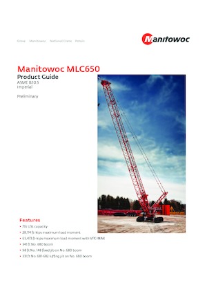Żurawie gąsienicowe — wysięgnik kratowy Manitowoc MLC650
