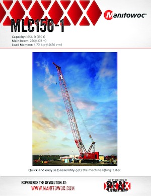 Żurawie gąsienicowe — wysięgnik kratowy Manitowoc MLC150-1