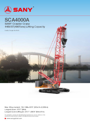 Żurawie gąsienicowe — wysięgnik kratowy Sany SCA4000A