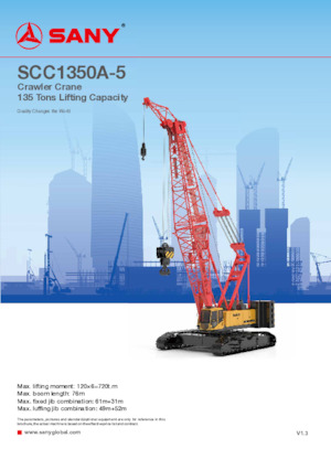 Żurawie gąsienicowe — wysięgnik kratowy Sany SCC1350A-5