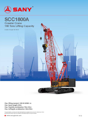 Żurawie gąsienicowe — wysięgnik kratowy Sany SCC1800A