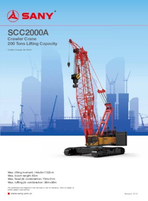 Żurawie gąsienicowe — wysięgnik kratowy Sany SCC2000A