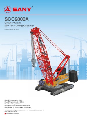 Żurawie gąsienicowe — wysięgnik kratowy Sany SCC2800A