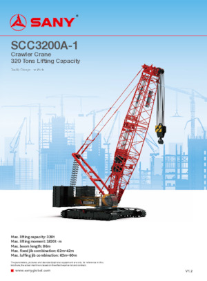 Żurawie gąsienicowe — wysięgnik kratowy Sany SCC3200A-1