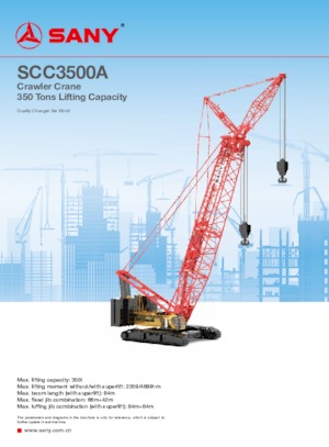 Żurawie gąsienicowe — wysięgnik kratowy Sany SCC3500A