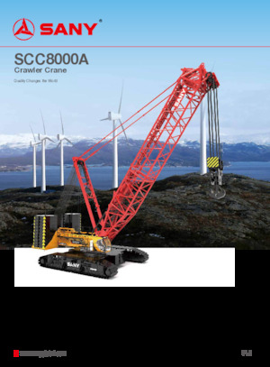 Żurawie gąsienicowe — wysięgnik kratowy Sany SCC8000A