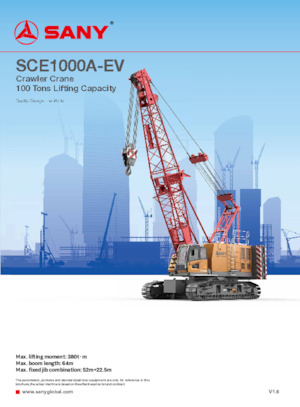 Żurawie gąsienicowe — wysięgnik kratowy Sany SCE1000A-EV