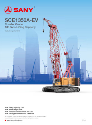 Żurawie gąsienicowe — wysięgnik kratowy Sany SCE1350A-EV