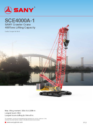 Żurawie gąsienicowe — wysięgnik kratowy Sany SCE4000A-1