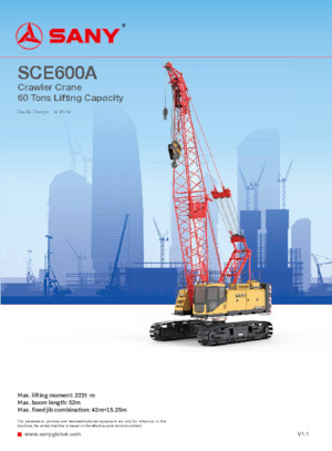 Żurawie gąsienicowe — wysięgnik kratowy Sany SCE600A Chain Track
