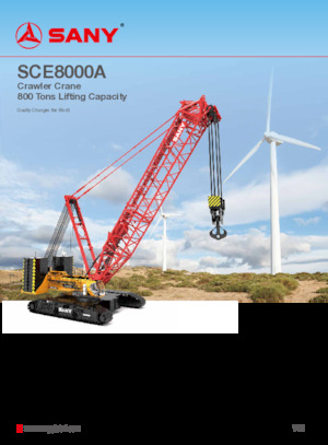 Żurawie gąsienicowe — wysięgnik kratowy Sany SCE8000A