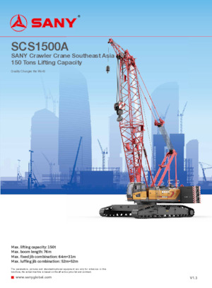 Żurawie gąsienicowe — wysięgnik kratowy Sany SCS1500A