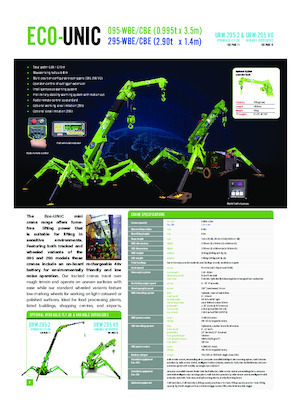 Żurawie gąsienicowe — wysięgnik teleskopowy UNIC Eco RK-095