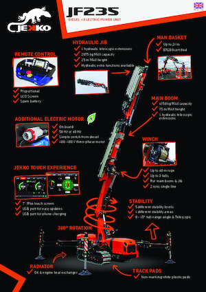 Żurawie gąsienicowe — wysięgnik teleskopowy Jekko JF235