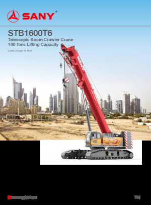 Żurawie gąsienicowe — wysięgnik teleskopowy Sany STB1600T6
