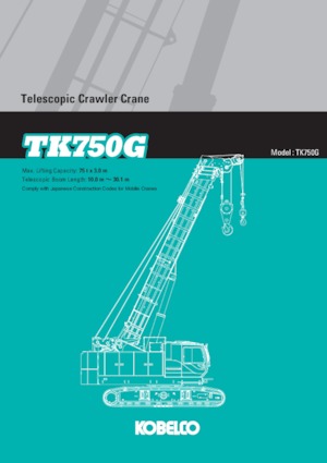 Żurawie gąsienicowe — wysięgnik teleskopowy Kobelco TK750G