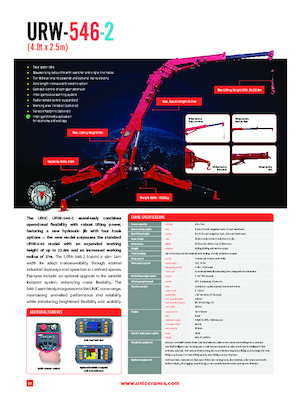 Żurawie gąsienicowe — wysięgnik teleskopowy UNIC URW-546-2