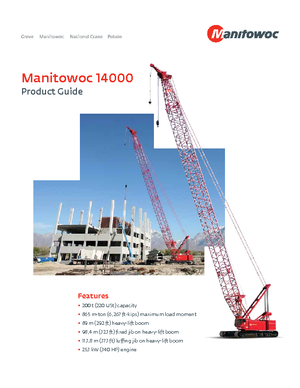 Żurawie gąsienicowe — wysięgnik kratowy Manitowoc 14000
