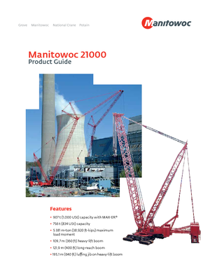 Żurawie gąsienicowe — wysięgnik kratowy Manitowoc 21000