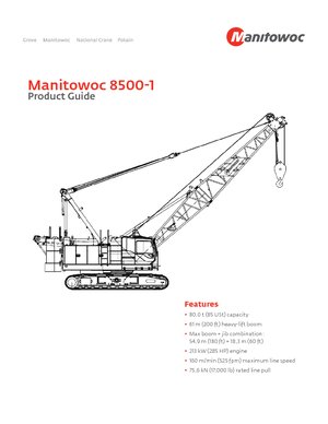 Żurawie gąsienicowe — wysięgnik kratowy Manitowoc 8500 E-1