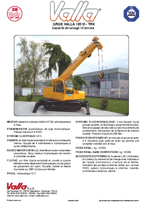 Żurawie gąsienicowe — wysięgnik teleskopowy Valla 120 TRX-D