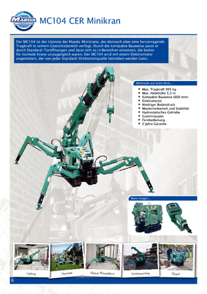 Żurawie gąsienicowe — wysięgnik teleskopowy Maeda MC 104 CER *