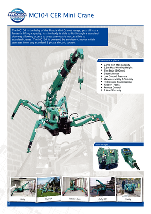 Żurawie gąsienicowe — wysięgnik teleskopowy Maeda MC 104 CER *