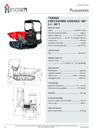 Wozidła gąsienicowe Hinowa TX3005
