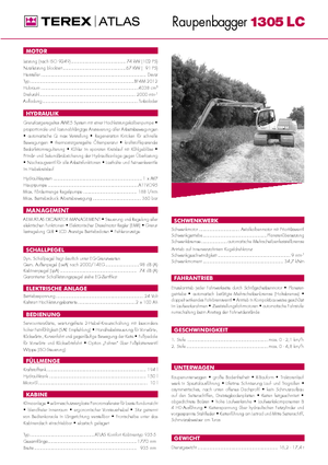 Koparki gąsienicowe Atlas 1305 LC