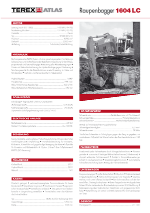 Koparki gąsienicowe Atlas 1604 LC Serie 261