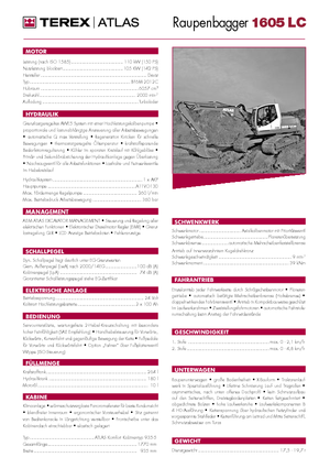 Koparki gąsienicowe Atlas 1605 LC