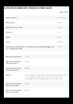 Koparki gąsienicowe Caterpillar 306 CR