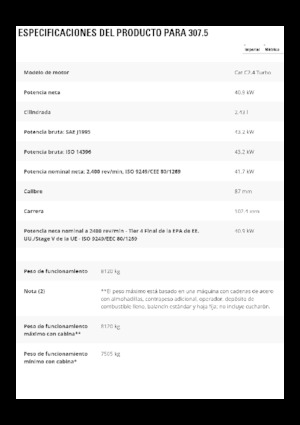 Koparki gąsienicowe Caterpillar 307.5