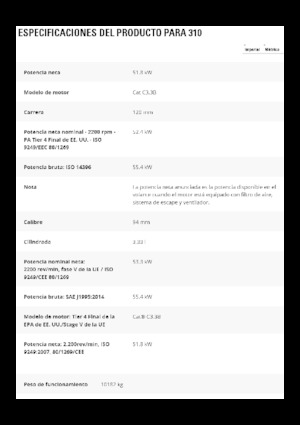 Koparki gąsienicowe Caterpillar 310