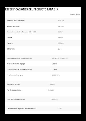 Koparki gąsienicowe Caterpillar 313
