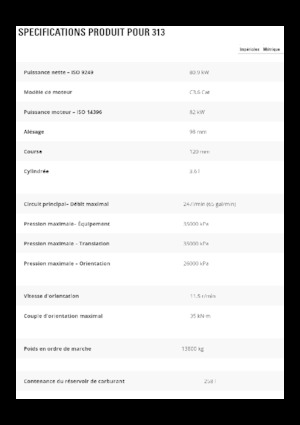 Koparki gąsienicowe Caterpillar 313