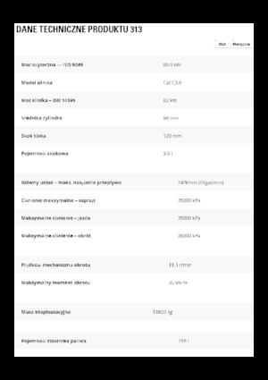 Koparki gąsienicowe Caterpillar 313