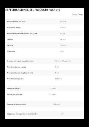 Koparki gąsienicowe Caterpillar 315