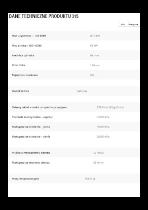 Koparki gąsienicowe Caterpillar 315
