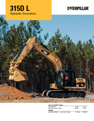 Koparki gąsienicowe Caterpillar 315D L