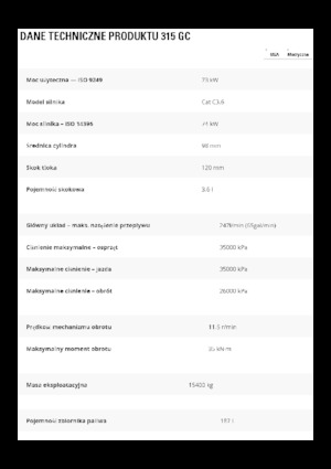 Koparki gąsienicowe Caterpillar 315 GC