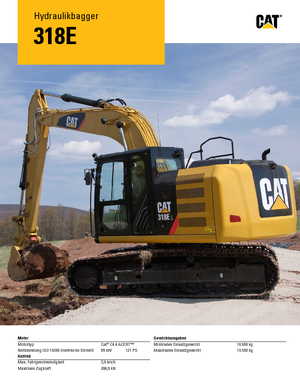 Koparki gąsienicowe Caterpillar 318E L
