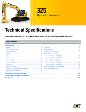 Koparki gąsienicowe Caterpillar 325