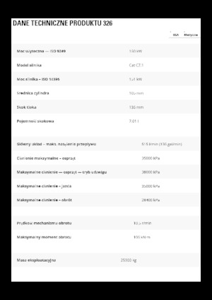 Koparki gąsienicowe Caterpillar 326